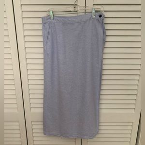 Linen blend maxi wrap skirt